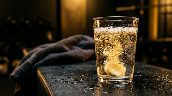 Comprimé d'électrolytes effervescent se dissolvant dans un verre d'eau