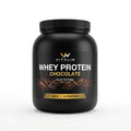 Pot de Whey Protéine saveur chocolat Vitalis Nutrition 1 kg, vue de face