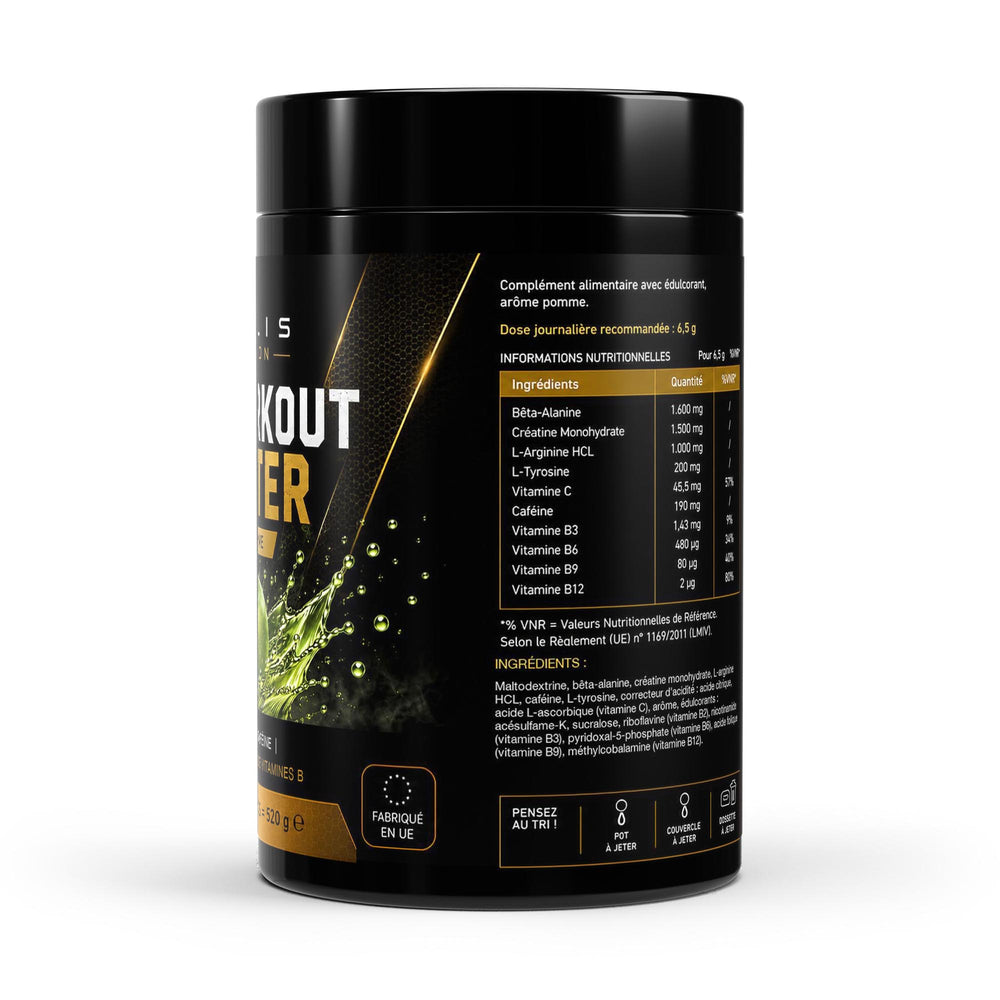 Pre-Workout Booster pomme, informations nutritionnelles et ingrédients