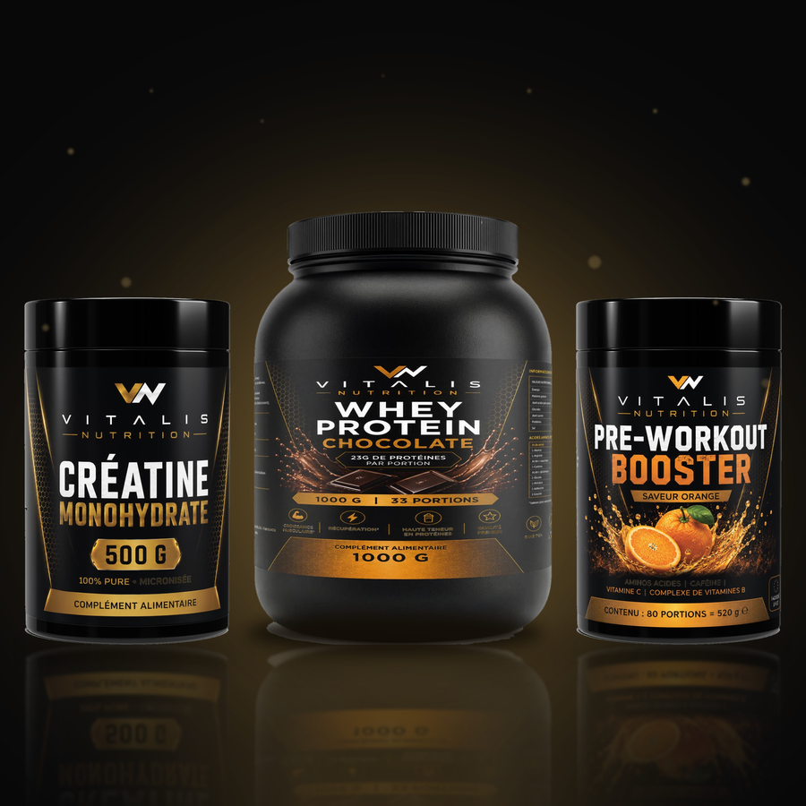 La Stack Trisbulkup : Créatine 500g, Whey et Pre-Workout — scène premium