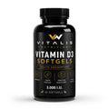 Flacon de Vitamine D3 3000 UI vegan Vitalis Nutrition, 60 softgels